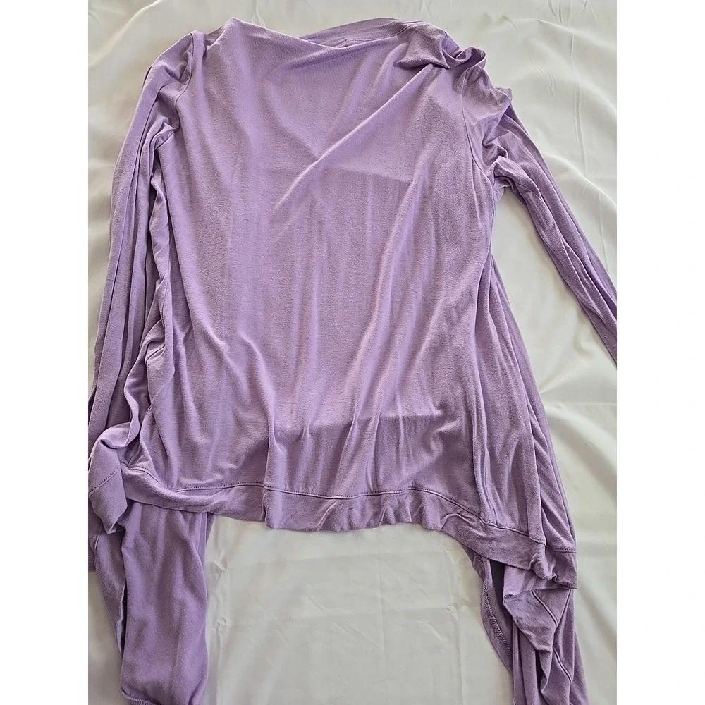 Lock & Love‎ Cardigan Women's 2XL Purple Stretch Asymmetrical Long Sweater